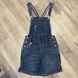 Judy Blue Bib Shortalls Womens S Blue Stretch Denim Overalls Shorts Medium Wash